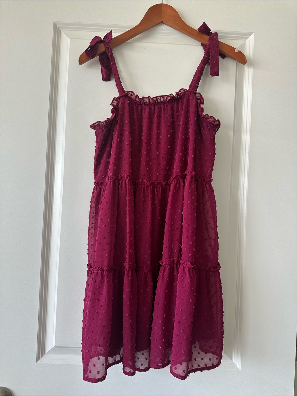 Women’s Ruffle Tie-Shoulder Dot Dress
